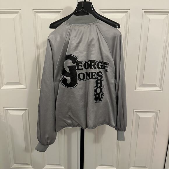 George Jones Show Tour Jacket-Gray Satin With Cotton Lining Possum Size XL